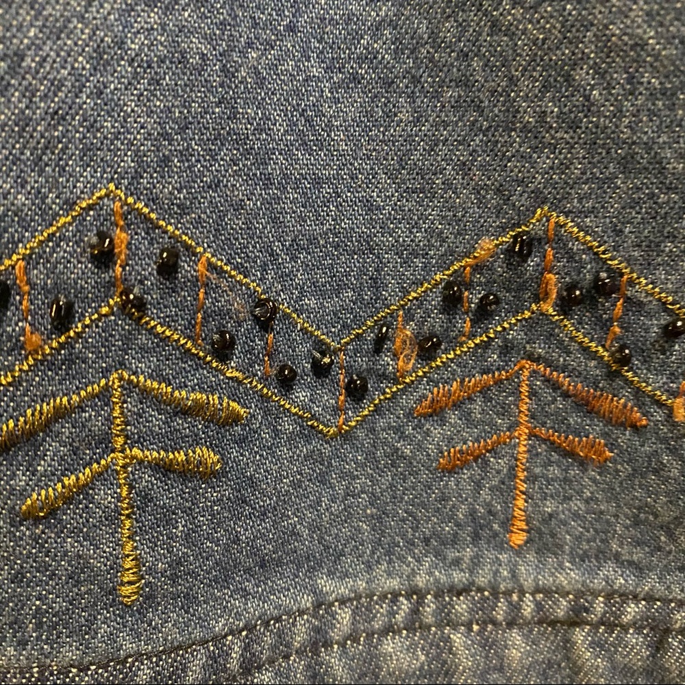 new directions Embroidered Blue Denim Jacket - Picture 4 of 8